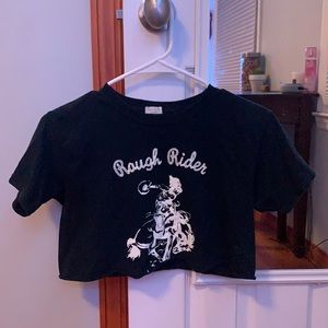 john galt black cropped t-shirt